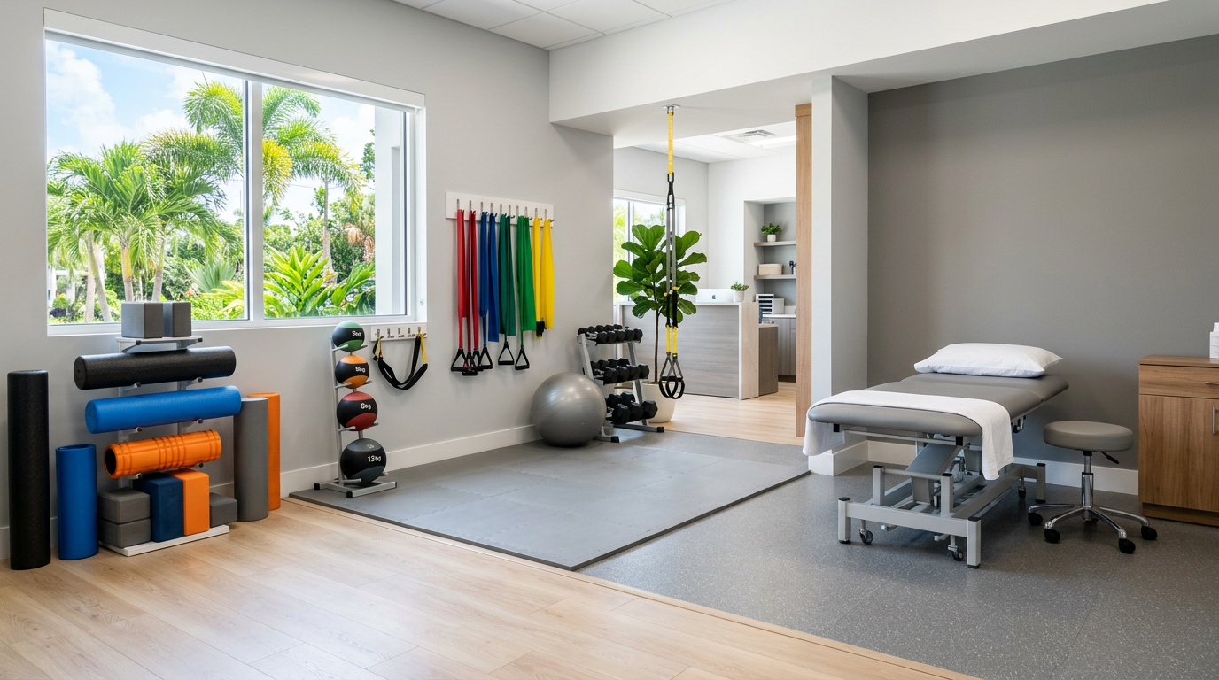 Clean physical therapy rehab clinic space in Pasco County, Florida
