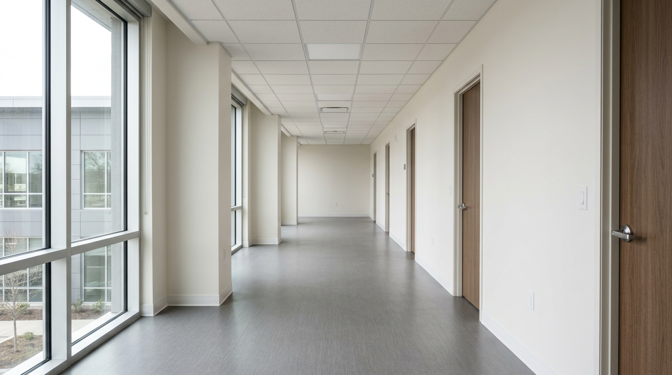 Newly built medical office build-out in Pasco County cleaned to delivery standard
