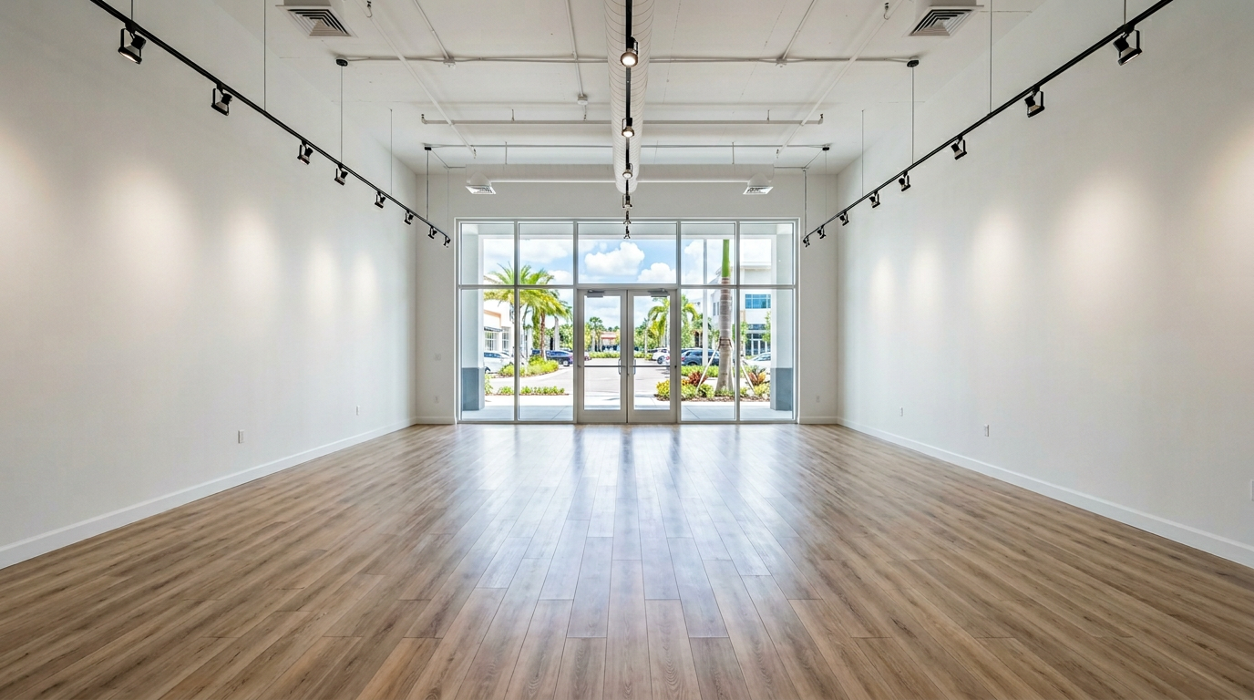 Newly built retail storefront in Pasco County cleaned for opening day