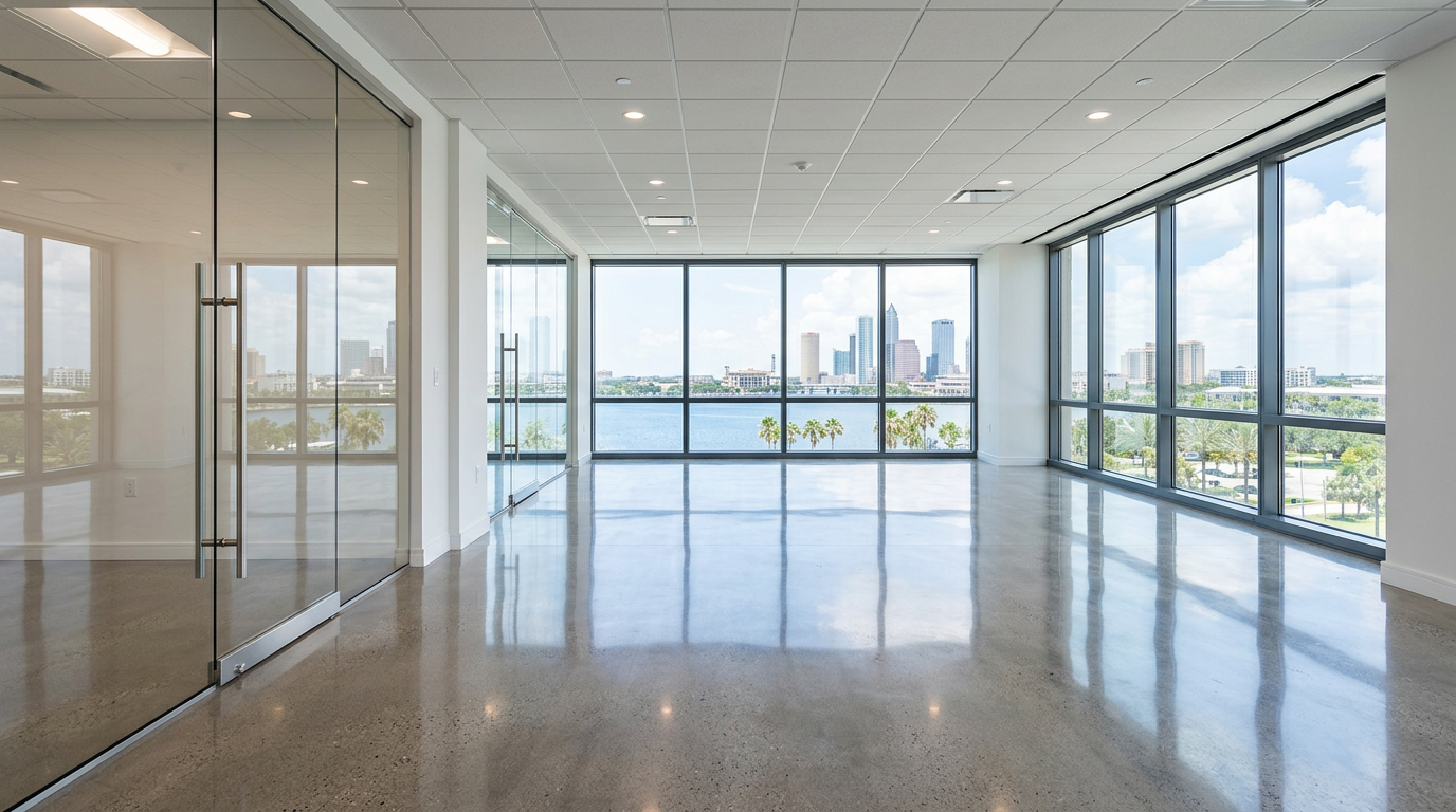Spotlessly clean, newly constructed commercial space in Pasco County, Florida, polished and delivery-ready